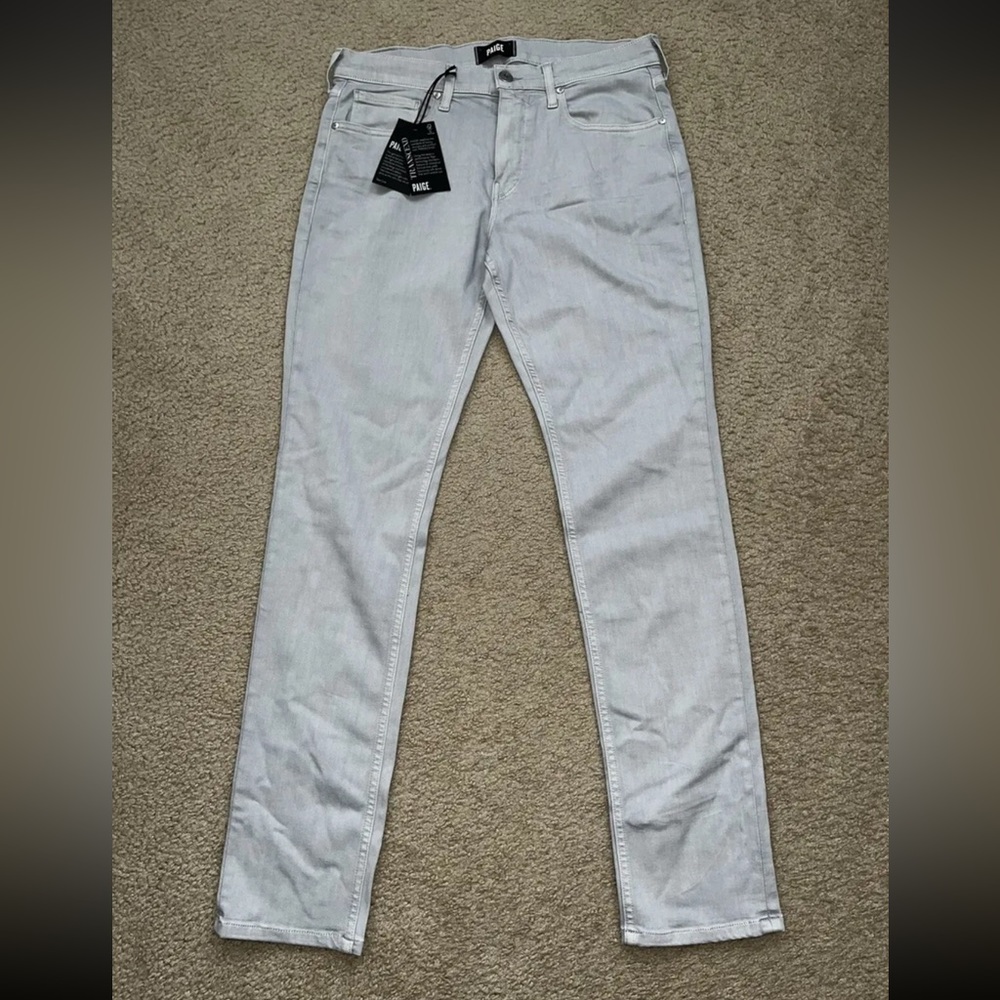 PAIGE Lennox Gray Slim Jeans Size 33
